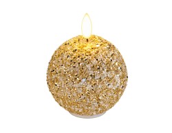 Candela palla LED Mascagni Casa in vetro diametro 8,5 cm
