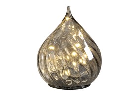 Goccia LED Mascagni Casa in vetro fumé 12 x 15 cm