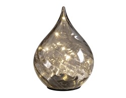 Goccia LED Mascagni Casa in vetro fumé 15 x 21 cm
