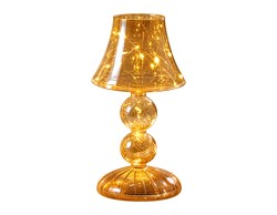 Portacandela LED Mascagni Casa in vetro ambra 12,5 x 25 cm
