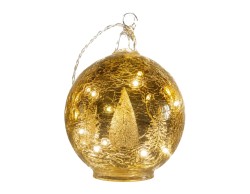 Palla LED Mascagni Casa in vetro oro diametro 10 cm