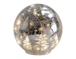 Palla LED Mascagni Casa in vetro argento diametro 10 cm