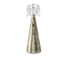 Portacandela Mascagni Casa in vetro argento 9 x 28 cm