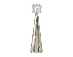 Portacandela Mascagni Casa in vetro argento 9 x 36 cm