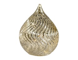 Goccia LED Mascagni Casa in vetro argento 9,5 x 11,5 cm