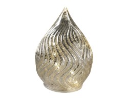 Goccia LED Mascagni Casa in vetro argento 11,5 x 17 cm
