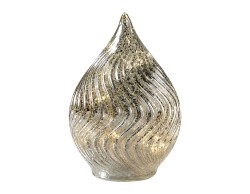 Goccia LED Mascagni Casa in vetro argento 13,5 x 20 cm