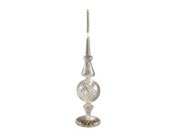 Decorazione LED Mascagni Casa in vetro argento 9 x 41 cm