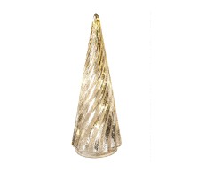 Abete LED Mascagni Casa in vetro argento 10 x 26 cm