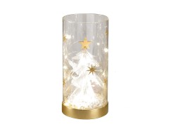 Bicchiere LED Mascagni Casa in vetro, piume 9 x 20 cm
