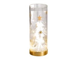 Bicchiere LED Mascagni Casa in vetro, piume 9 x 24 cm
