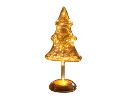 Abete LED Mascagni Casa in vetro oro 12 x 9,5 x 28 cm