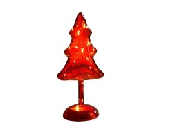 Abete LED Mascagni Casa in vetro rosso 12 x 9,5 x 28 cm