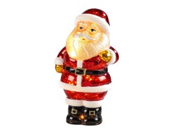 Babbo Natale LED rotante Mascagni Casa in vetro 11,5 x 11,5 x 29 cm