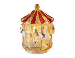 Giostra LED Mascagni Casa in vetro 12,5 x 18,5 cm