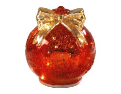 Palla LED rotante Mascagni Casa in vetro rosso 15 x 16 cm