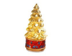 Abete LED rotante Mascagni Casa in vetro oro 12,5 x 27,5 cm
