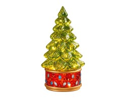 Abete LED rotante Mascagni Casa in vetro verde 12,5 x 27,5 cm