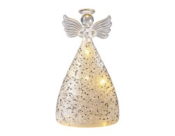 Angelo LED Mascagni Casa in vetro argento 7 x 12 cm