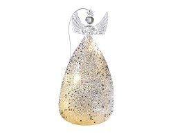 Angelo LED Mascagni Casa in vetro argento 8 x 15 cm