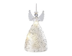 Angelo LED Mascagni Casa in vetro argento 9 x 17 cm