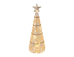 Abete LED Mascagni Casa in vetro oro 8,5 x 24 cm