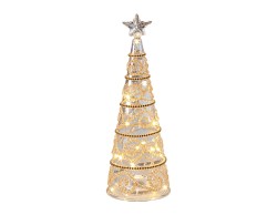 Abete LED Mascagni Casa in vetro oro 9 x 28 cm