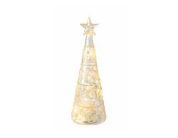 Abete LED Mascagni Casa in vetro trasparente 8,5 x 24 cm