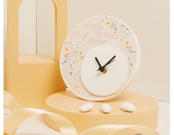BOMBONIERA MATRIMONIO CLARALUNA OROLOGIO DECORO FLOREALE ROSA