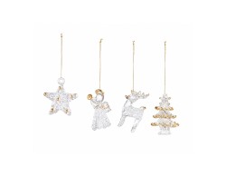 Set 4 decorazioni Mascagni Casa in vetro assortito altezza 5 cm