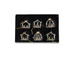Set 6 presepi Mascagni Casa in vetro assortito 17 x 15 x 2,5 cm