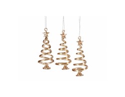 Set 6 alberi in vetro ambra Mascagni Casa, 4 x 11 cm