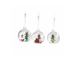 Set 3 palle Mascagni Casa in vetro assortito diametro 6 cm