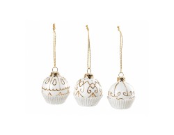 Set 3 palle Mascagni Casa in vetro assortito 5 x 6,5 cm