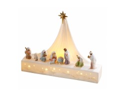 Presepe LED Mascagni Casa in porcellana 23,5 x 7 x 18,5 cm