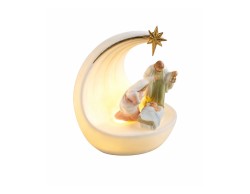 Presepe LED Mascagni Casa in porcellana 8,5 x 6,5 x 11 cm