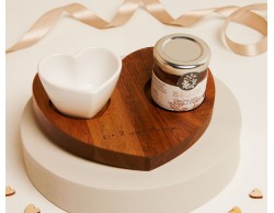 Bomboniera Claraluna Vassoio Cuore con Ciotolina e Crema di Nocciola da 40gr