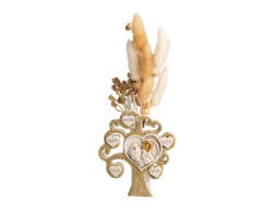 Bomboniera Harmony cresima Icona Profumatore Albero della Vita con simbolo cresima e Pampas - Glitter in Gold
