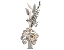 Bomboniera Harmony cresima Icona Profumatore Albero della Vita con simbolo cresima e Pampas - Glitter in silver