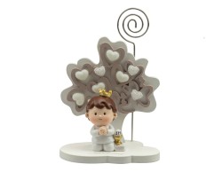 Bomboniera Prima Comunione Harmony albero della vita con bimbo comunione resina