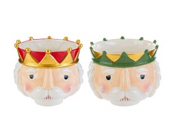 Vasi in Ceramica Soldatino di Natale - Set da 2 Assortiti - H. 16 cm