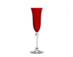 Set 6 Calici Flute da 200 ml  Eleganza in Vetro Rosso