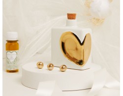 BOMBONIERA MATRIMONIO CLARALUNA OLIERA CUORE GOLD CON OLIO
