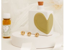BOMBONIERA MATRIMONIO CLARALUNA OLIERA CUORE VERDE CON OLIO