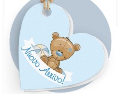 Bigliettini nascita cuore orsetto bimbo