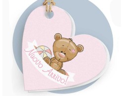 Bigliettini per bomboniere nascita cuore bimbo
