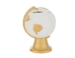 Bomboniera le stelle salvadanaio mappamondo in porcellana oro