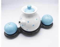 set olio sale e pepe decorato