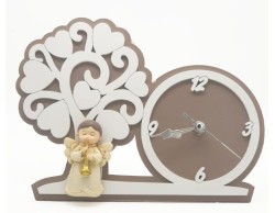 Bomboniera Comunione Cresima SVEGLIA CON ANGELO ED ALBERO DELLA VITA