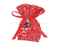 Bomboniera Laurea Biologia ciondolo in bagno argento atomo smaltato con sacchetto